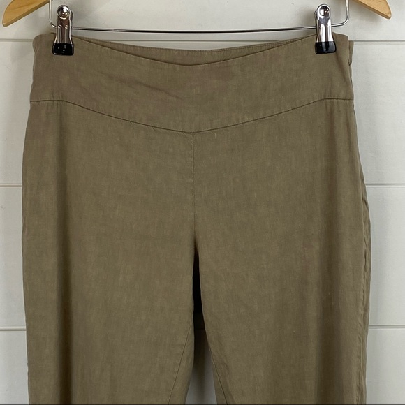 Eileen Fisher Small Linen Blend Cuffed Slim Ankle stretch Lightweight Pants - Picture 3 of 12